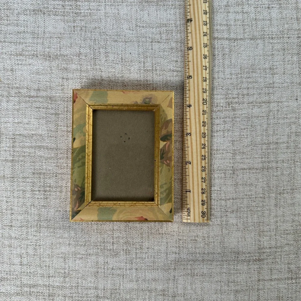 Small Gold Floral Picture Frame | Easel Back Tabletop Frame